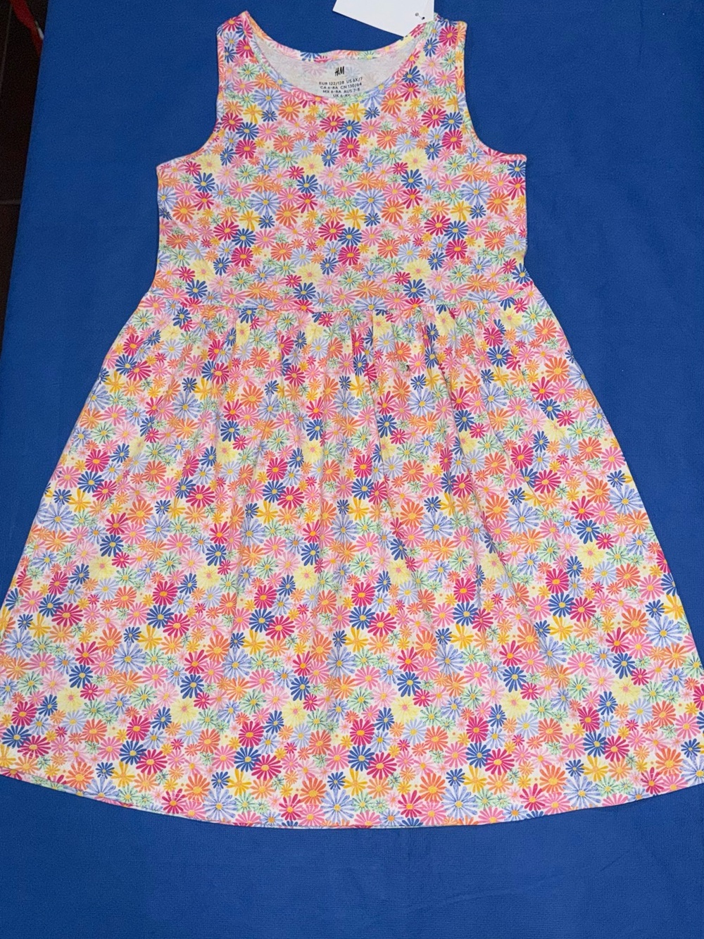 H&M Girls Floral Tank Dress - Pink, Orange, Blue, Yellow